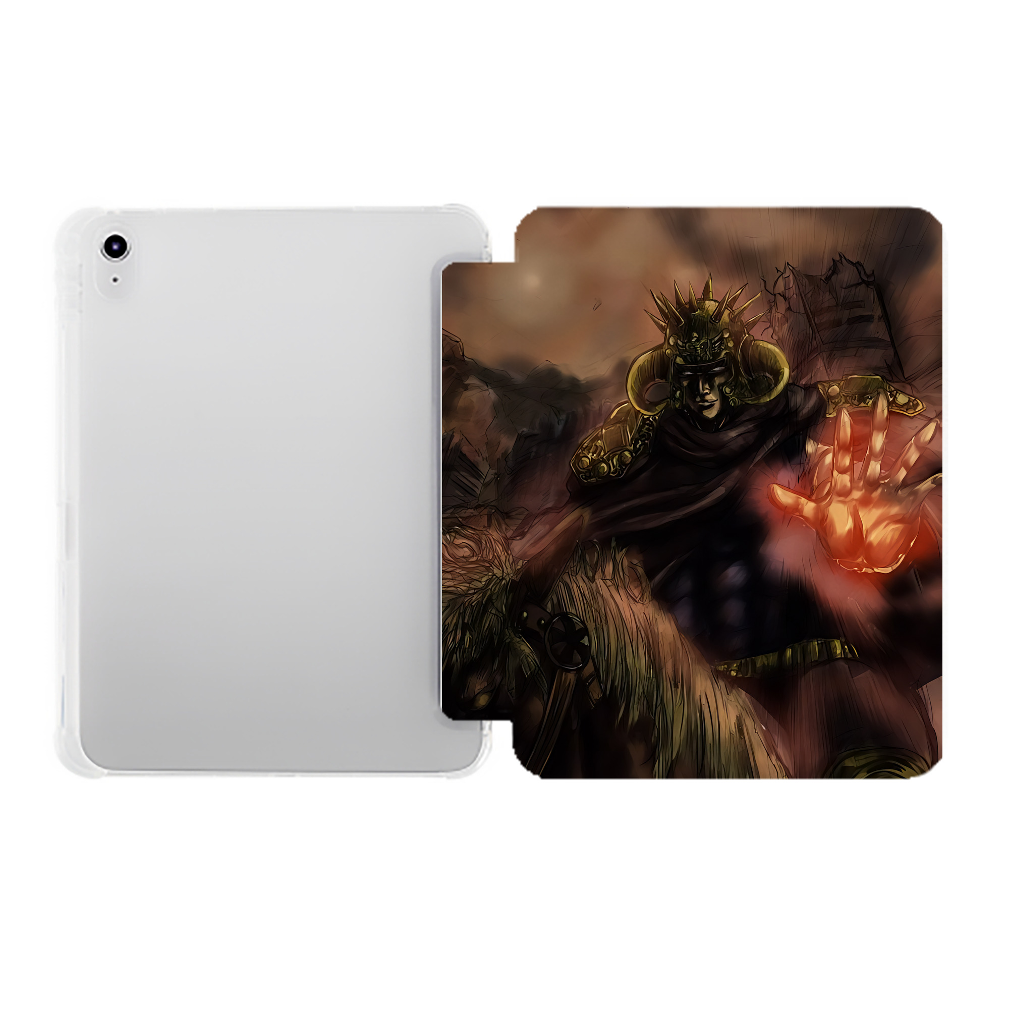（画像用） 北斗の拳 Fist of the North Star IPad ケース ペン収納付き 三つ折りスタンド PUレザー×シリコン 対応機種9.5/10.5/10.9インチ